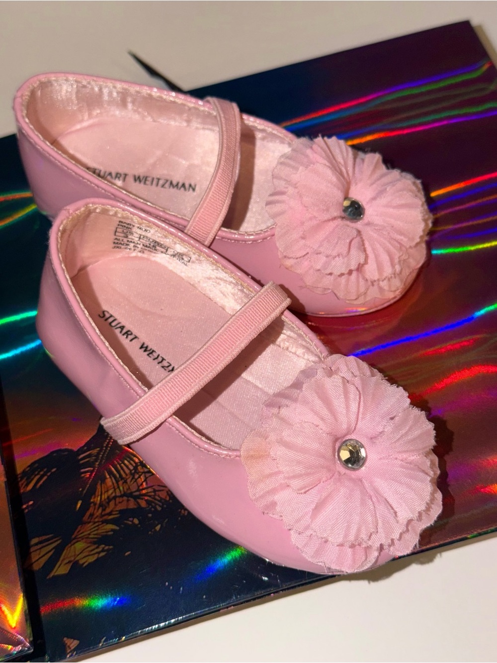 Stuart Weitzman 🚨 Girls' Pink Floral Mary Jane Shoes